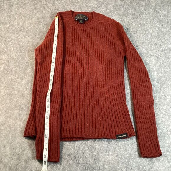 Vintage Abercrombie & Fitch Sweater Mens XL Red Ribbed Muscle Wool Blend - Picture 9 of 14